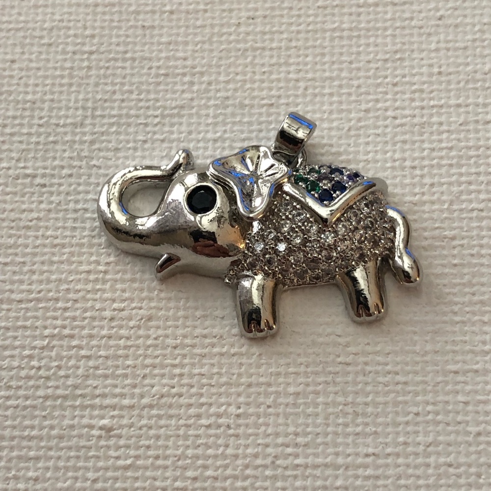 Silver Elephant Pendant Charm